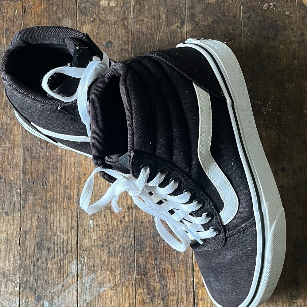 Vans Black and White High-Top Sneakers